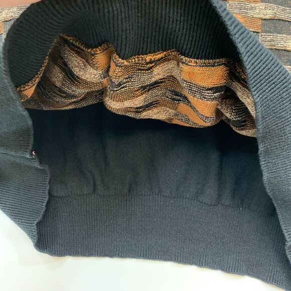 Vintage Cotton Traders Sweater Mens XL Black Patterned Coogi Style Crew Pullover - Picture 6 of 8